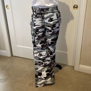 grey camo snow pants